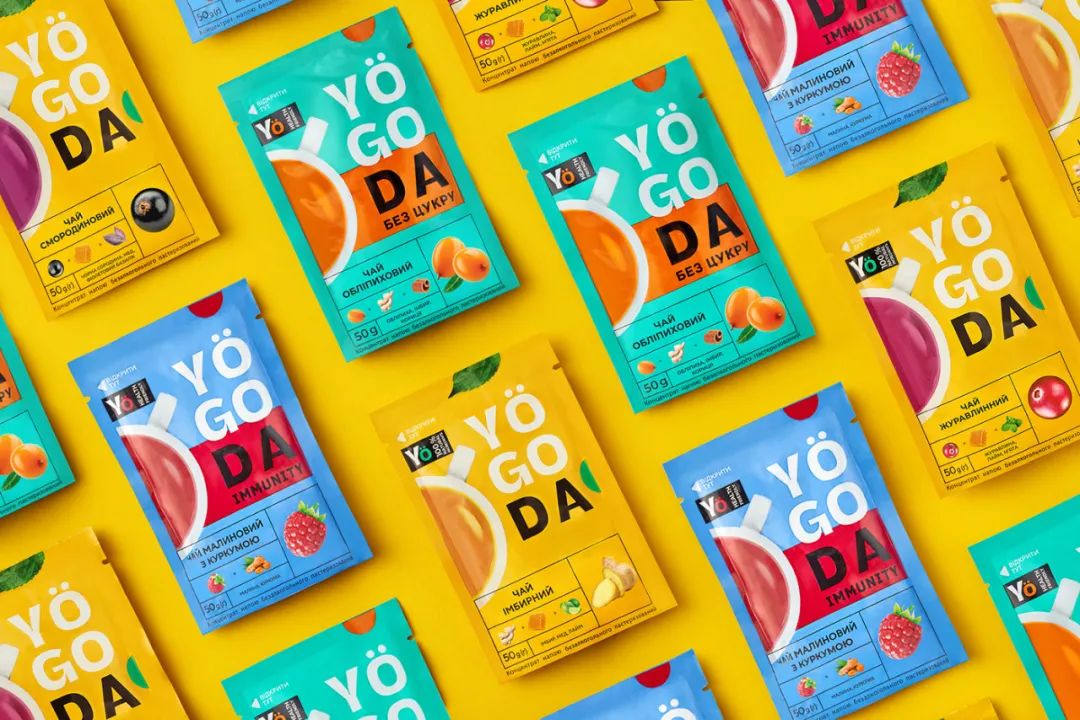 深圳品牌設(shè)計｜色彩的碰撞，當(dāng)瑜珈遇到漿果——烏克蘭Yogoda瑜珈漿果茶飲料包裝設(shè)計欣賞